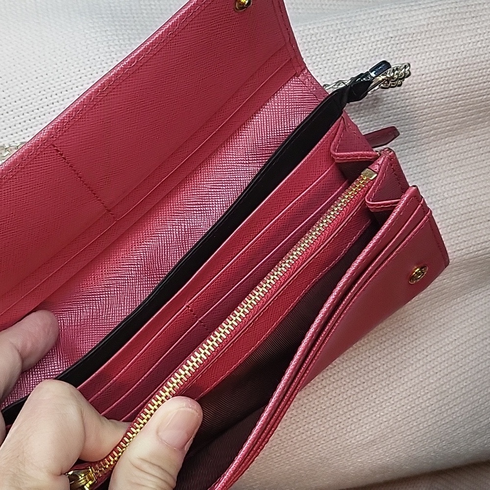 Prada Saffiano Bow Long Wallet in Pink - Picture 7 of 13